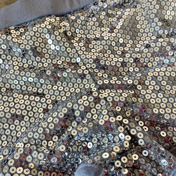 New Silver Sequin Booty Shorts L Large Rave - Picture 4 of 5